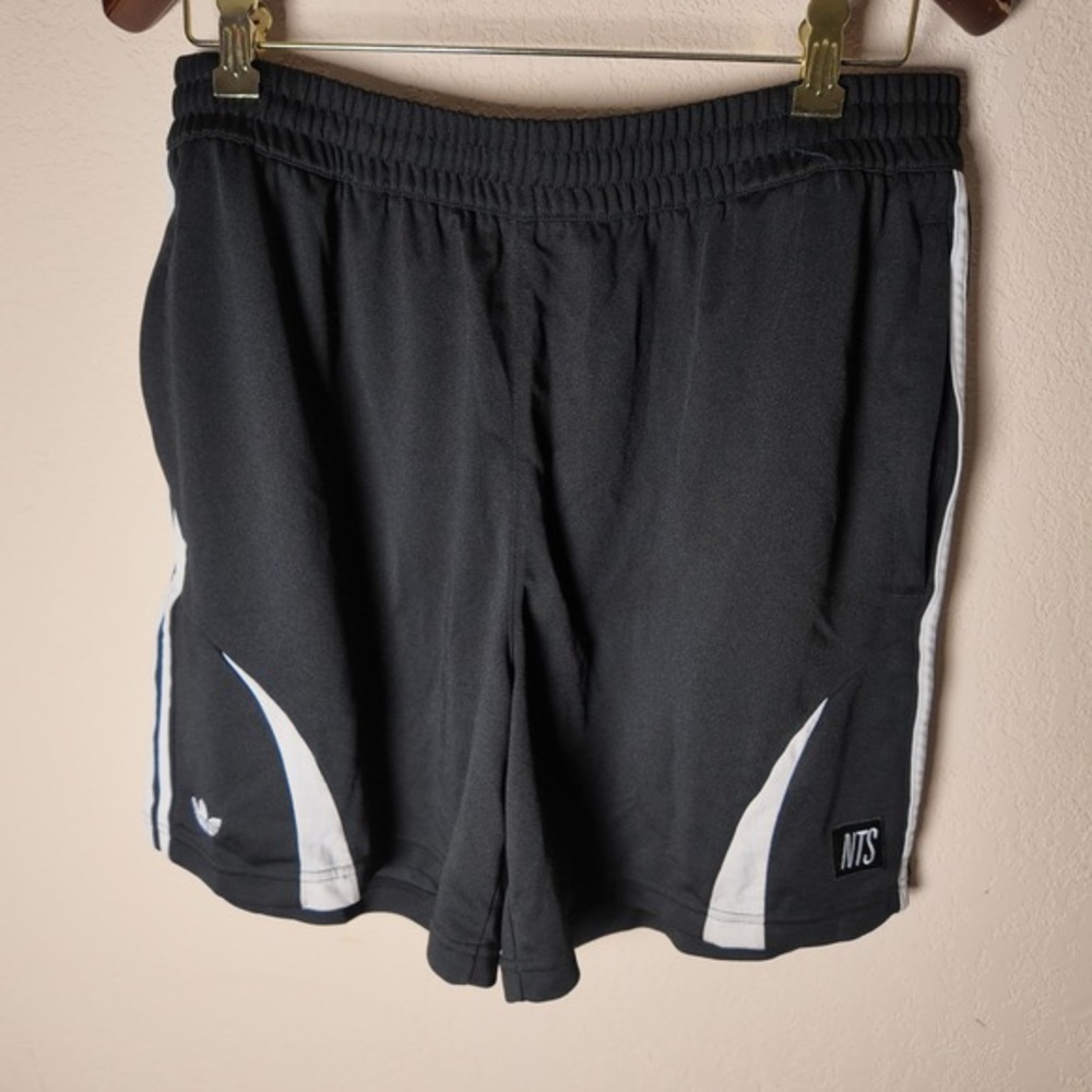 Adidas XL Training Shorts‎ Black White Stripes NTS Logo Activewear Mens